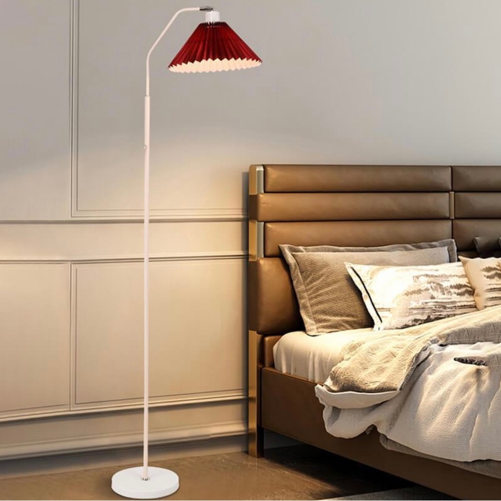 Ins Pleated Lampshade Led Floor Lamp